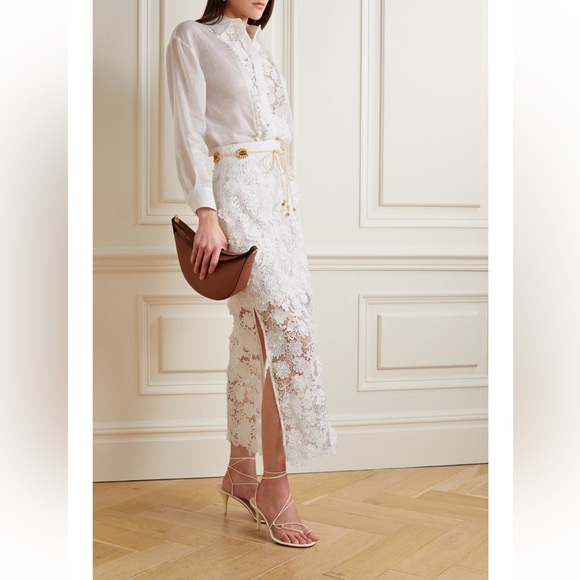 Zimmermann Raie Floral Lace Maxi Skirt Size 1 - Picture 7 of 15